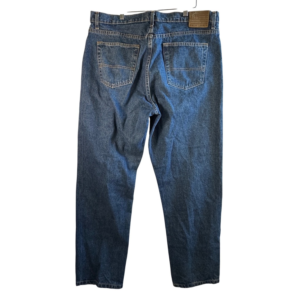Vtg Polo Jeans Ralph Lauren Mens Relaxed Denim Blue Medium Wash 38x32 90s Y2K - Picture 2 of 12